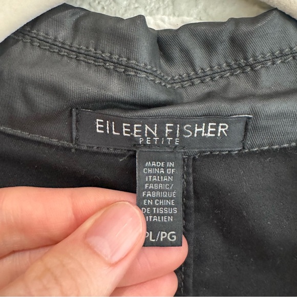 Eileen Fisher Faux Leather Full Zip Moto Jacket PL Asymmetrical Goth Grunge - Picture 3 of 12